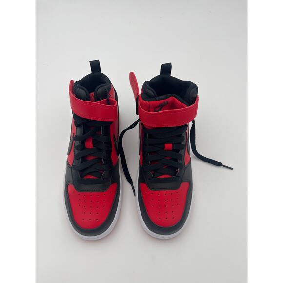 NIB Nike Court Borough Mid 2 Shoes Sneaker, University Red/Black-White, Size 4Y - Picture 3 of 7